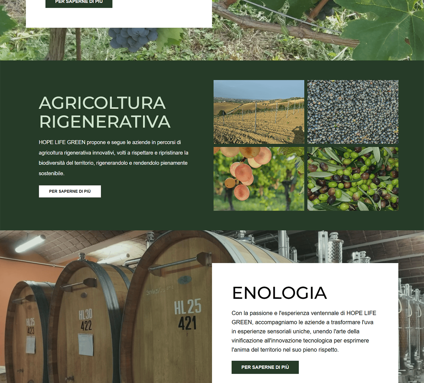 Sito web Hope Life Green realizzato da Jooma Agenzia Web Realizzazione sito web per Hope Life Green energie rinnovabili ed agricoltura rigenerativa