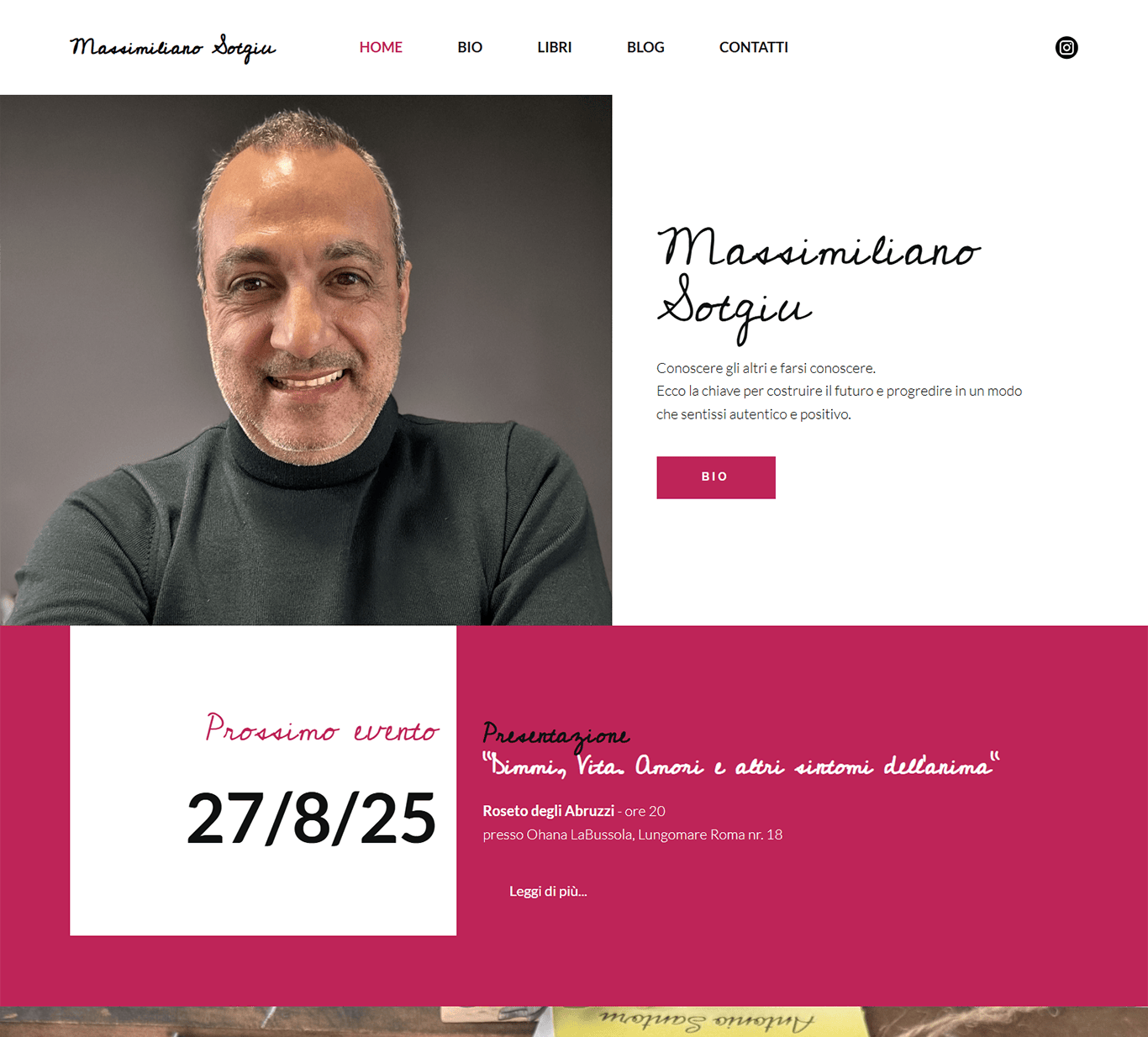 Sito web Massimiliano Sotgiu realizzato da Jooma Agenzia Web Realizzazione sito web per Massimiliano Sotgiu autore e scrittore