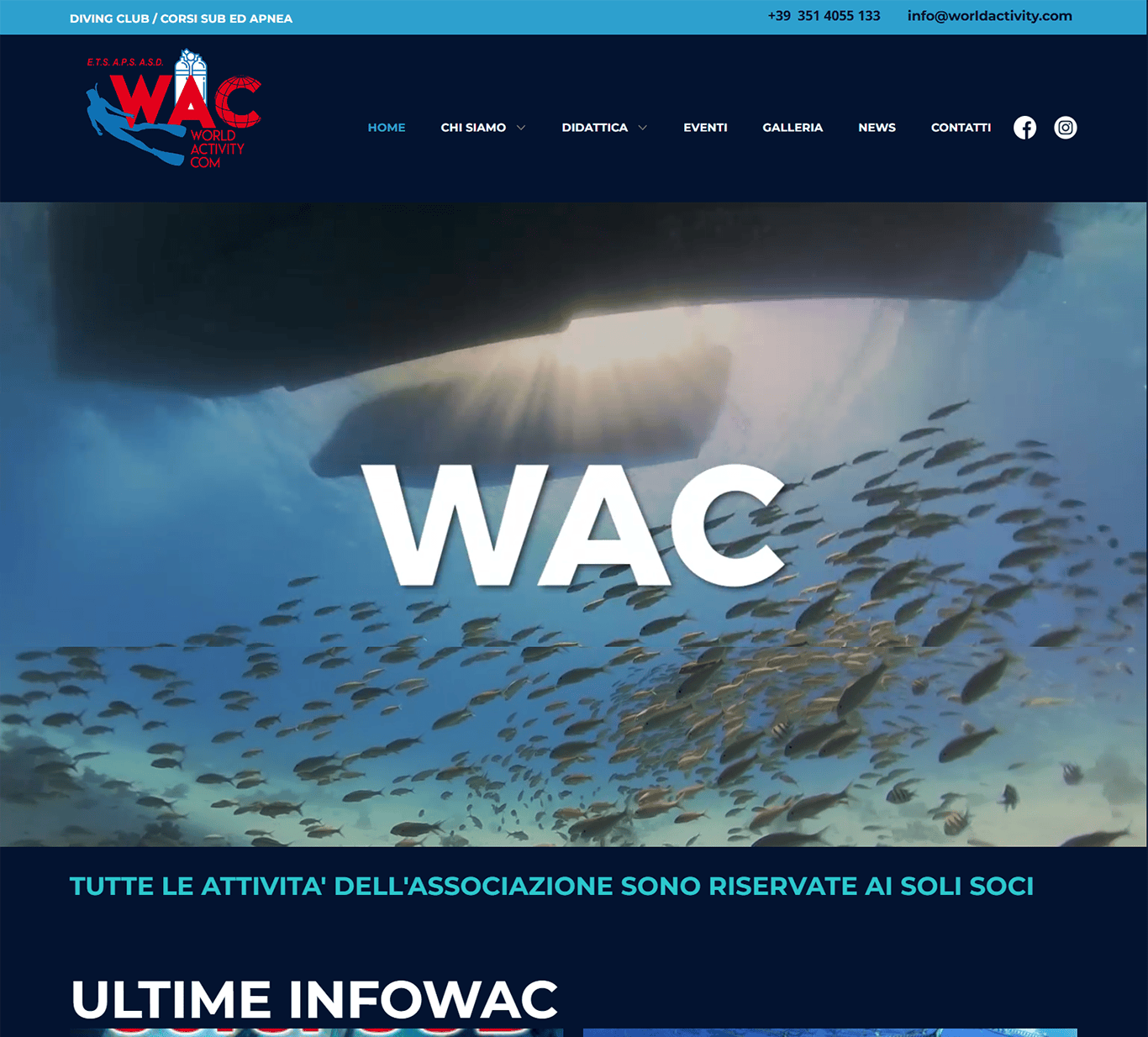 Piattaforma Web e Newsletter InfoWAC per World Activity Club - Jooma Sviluppo Sito Web e Newsletter InfoWAC World Activity Club